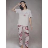 Kadın Kısa Kollu Pijama Takımı Pembe 2457