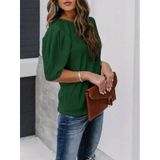 Kadın Kısa Kollu Pileli Balon Kol Bürümcük Bluz