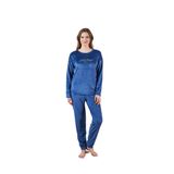 Kadın Kışlık Kadife Pijama Takımı - Indigo