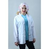 Kadın Klasik Yaka Beyaz Kısa Doktor Önlük (L BEDEN) Hemşire, Eczacı Öğretmen Laborant Önlüğü