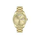 Kadın Kol Saati, Quartz, Gold Kadran, GoldKasa, GoldKayış, 35mm, 3ATM, Takvim, SL.09.2338.4.09