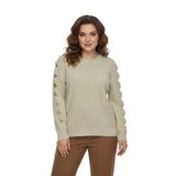 Kadın Kol Taşlı Modelli Sakallı Triko Kazak BGL-ST05077