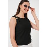 Kadın Kolsuz Basic Bluz 935 - Siyah - 36