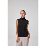 Kadın Kolsuz Boğazlı Modal Basic Bluz -Siyah C2T0N6O2 - XL