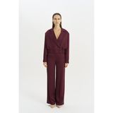 Kadın Kolu ve Beli Lastikli Çift Cepli Bordo Ceket NAAR91624-BORDO - 40