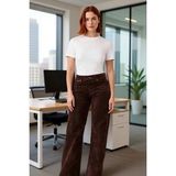 Kadın Kord Süet Kesim Wide Leg Pantolon Fonksiyonel Dayanıklı Kaliteli Konforlu Estetik Şık