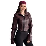 Kadın Korse Detaylı Crop Deri Ceket – Fermuarlı, Vücuda Oturan Fit, Modern Şık Kısa Suni Deri Ceket, Günlük & Gece Kombin Kadın Ceket