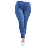 Kadın Kot Pantolon Toparlayıcı Full Likra Beli Lastikli Yüksek Bel Büyük / Küçük Beden- Mavi