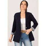 Kadın Koyu Lacivert Kol Içi Çizgili Tek Düğmeli Ceket ARM-22K001122 - S