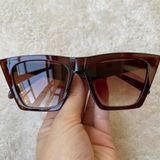 Kadın Krem Çerçeveli Siyah Lens Köşeli Cat Eye Güneş Gözlüğü Uv400