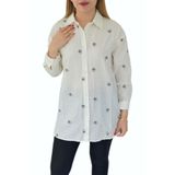 Kadın Krem Çiçekli Gömlek 71321 BGL-ST02905