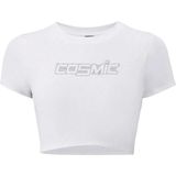 Kadın Kristal Taş Baskılı Cosmic Crop T-Shirt Beyaz - XL