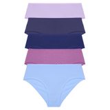 Kadın Külot Yüksek Bel Bikini 5 Li Paket Pamuklu Likralı INDIGO