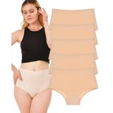 Kadın Külot, Yüksek Bel Külot, 5li Paket, Bej, S