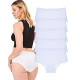 Kadın Külot, Yüksek Bel Külot, 5li Paket, Beyaz, S