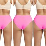 Kadın Külot%100 Pamuklu Yüksek Bel Likrali Hipster Külot (3'Lü Pembe, 2XL/3XL)