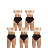 Kadın Külot%100 Pamuklu Yüksek Bel Likrali Hipster Külot (5'Li Siyah, L/XL)