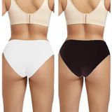 Kadın Külot%100 Pamuklu Yüksek Bel Likrali Hipster Külot (Siyah Beyaz, L/XL)