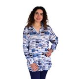 Kadın Küp Desen Şifon Gömlek BGL-ST04237 İNDİGO 46