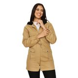 Kadın Kürk Kapüşonlu Çıtçıt Kapamalı Parka Brown Kahverengi 38