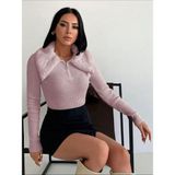 Kadın Kürk Yakalı Kazak - Pembe - S