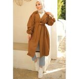 Kadın Kuşaklı Trençkot 61533 - Taba