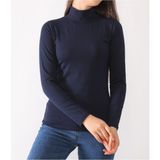 Kadın Lacivert Boğazlı Penye Kumaş Body - XL