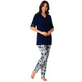 Kadın Lacivert Effort V Yaka Desenli Lohusa Pijama 8028, 2XL, TXB3C9AB9D2428-19804IGP254878