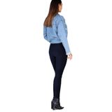 Kadın Lacivert Fitilli Kadife Tayt, Lacivert, 2XL
