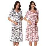 Kadın Lacivert Hamile Lohusa Kısa Kollu Gecelik, M, EFT8013EF-86D0018319051