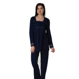 Kadın Lacivert Hamile Lohusa Pijama Takımı, 2XL, ES2403EF-89D0018310494