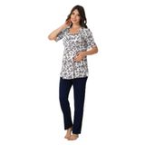 Kadın Lacivert Hamile Lohusa Pijama Takımı (Lacivert / 2XL)-Effortt8012-19804IGP27168083