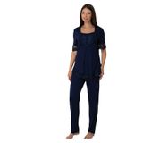Kadın Lacivert Hamile Lohusa Pijama Takımı, M, PIJEFF6032-89D0018312022