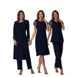 Kadın Lacivert Hamile Lohusa Sabahlıklı Gecelik Ve Pijama Takım, 2XL, ET2050EF-869DST0018545