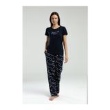 Kadın Lacivert Kısa Kol Pijama Takım -3232