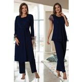 Kadın Lacivert Sabahlıklı Hamile Lohusa Pijama Takımı (Lacivert / 2XL)