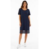 Kadın Lacivert T-Shirt Elbise Transparan Detaylı