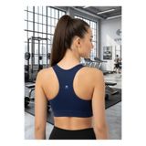 Kadın Lacivert Yüksek Destekli Toparlayıcı Spor Büstiyer Fitness ve Yoga Sütyeni BTSSSX