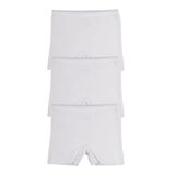 Kadın Lazer Kesim Dikişsiz Kadın Boxer Külot 3 Lü Paket Yüksek Bel Polyester BEYAZ