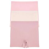Kadın Lazer Kesim Dikişsiz Kadın Boxer Külot 3 Lü Paket Yüksek Bel Polyester EKRU