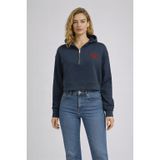 Kadın Leona Nakış Detaylı Sweatshirt%100 Pamuk - Lacivert LACİVERT