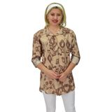 Kadın Leopar Desen Ayrobin Gömlek BGL-ST03700 KAHVE 40