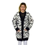 Kadın Leopar Desen Cepli Hırka 7631 BGL-ST04080 SİYAH L/XL