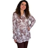 Kadın Leopar Desen Şifon Gömlek BGL-ST04235 - Kahverengi - 50