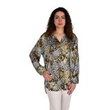 Kadın Leopar Desen Şifon Gömlek BGL-ST04236 SİYAH 50