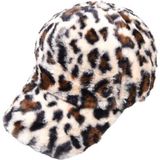 Kadın Leopar Desenli Peluş Kep Şapka