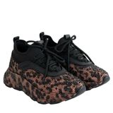 Kadın Leopar Desenli Taşlı Sneaker Kahverengi Platform Spor Ayakkabı Ortopedik İç Taban Topuk Dikeni Kalın Taban (Kahverengi Leopar, EU Ayakkabı Beden Sistemi, Yetişkin, Kadın, Sayısal, Orta, 36)