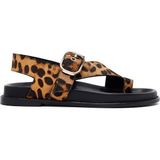 Kadın Leopar Parmak Arası Deri Sandalet 25SFD5513W2