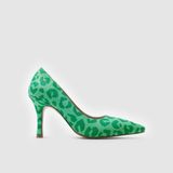Kadın Leopar Stiletto [060147] - 00Yeşil