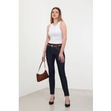Kadin Likrali Slim Fit Jean Pantolon Lacivert